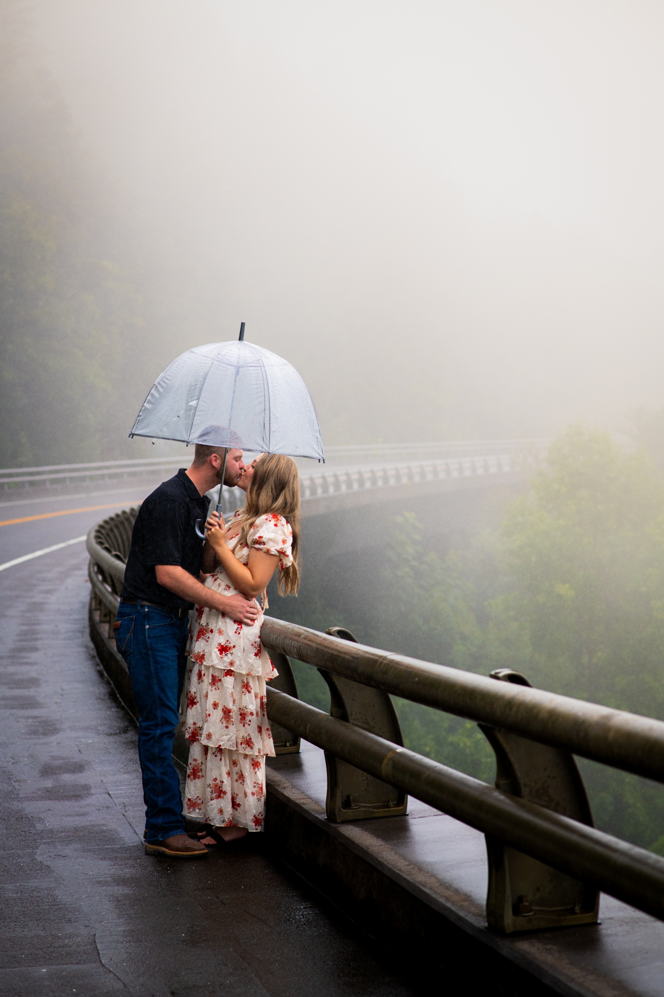 Rainy Day Engagement Session Great Smoky Mountains