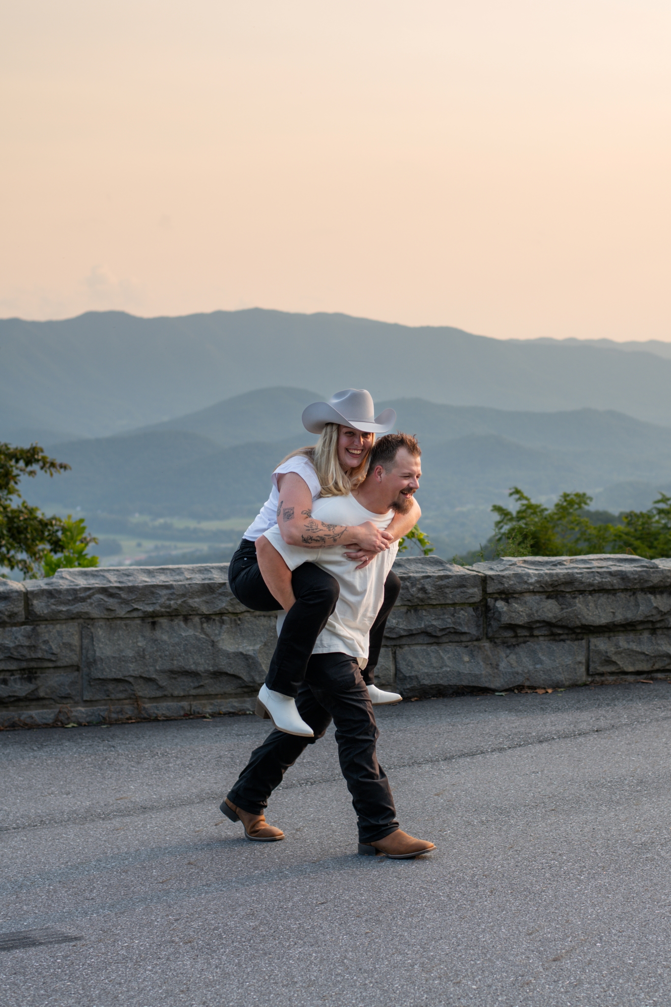 Smoky Mountain Couple Session Engagement Foothills Parkway Propoal